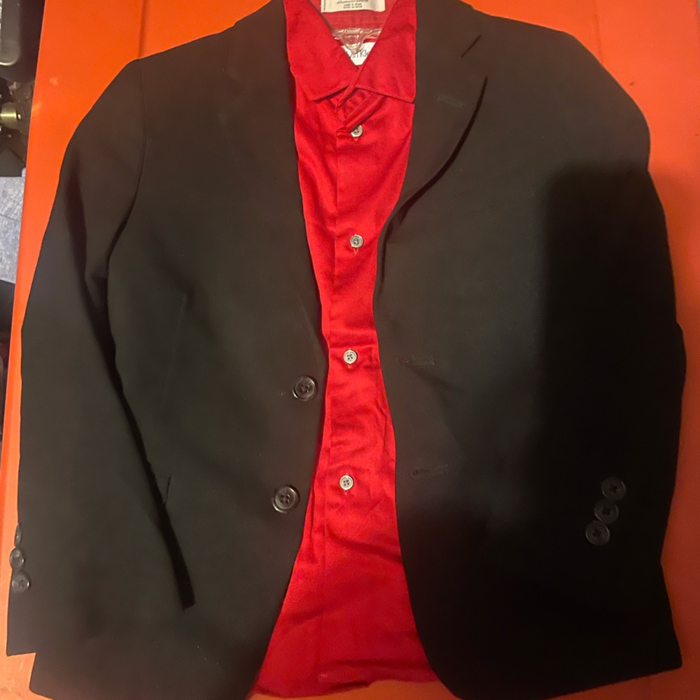 boys 7 ck set satin top and blazer